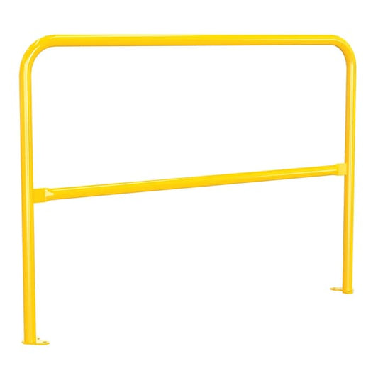 Vestil VDKR-5-BP-YL Steel Pipe Safety Railing with Welded Baseplate 5 Ft. Length Yellow