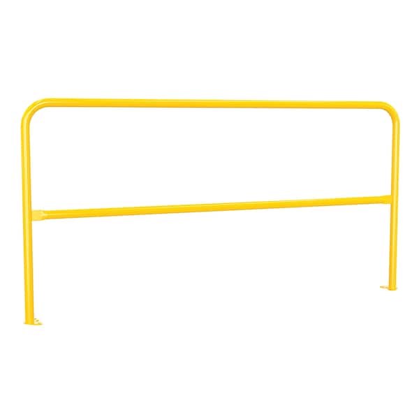 Vestil VDKR-7-BP-YL Steel Pipe Safety Railing with Welded Baseplate 7 Ft. Length Yellow