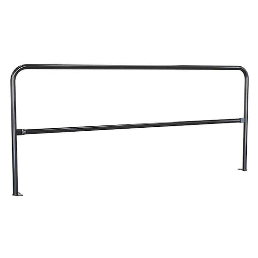 Vestil VDKR-8-BP-BK Steel Pipe Safety Railing with Welded Baseplate 8 Ft. Length Black