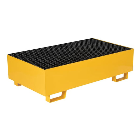 Vestil VSRB-YL-2 Yellow Drum Retention Basin, 49x27x14, 2 Drum, Steel