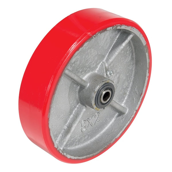 Vestil WHL-PU-8X2 Polyurethane Wheel 8x2 Red/Silver