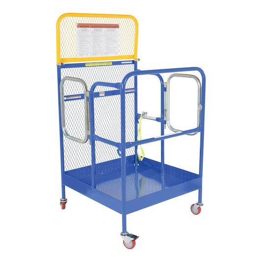 Vestil WP-3636-CA-DD Work Platform 2Door, Casters 36x36, 33-3/8 in. W, 33-3/8 in. D, 1,000 lb. Load Capacity