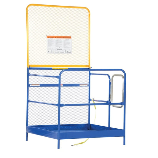 Vestil WP-4848-84B Blue/Yellow Steel Work Platform with 84" Expand Back 48" x 48"