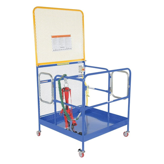 Vestil WP-4848-CA-84B-DD-FF FULL FEAT WORK PLAT W/CASTRS 84BACK DUAL ENT 48X48