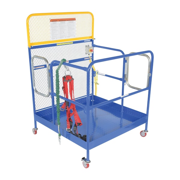 Vestil WP-4848-CA-DD-FF FULL FEAT WORK PLATFORM W/CASTRS DUAL ENTRY 48X48