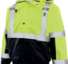 Delta Plus WEL61594LB2X W106 Type R, Class 3 Bomber Jacket with Black Bottom, Fleece Lined, Hi Viz Lime, 2X