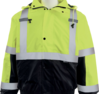 Delta Plus WEL61594LB2X W106 Type R, Class 3 Bomber Jacket with Black Bottom, Fleece Lined, Hi Viz Lime, 2X