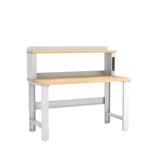 Champion Tool Storage WB002-B6030-LG Workbench, 12" Power Riser WB000 | 60"W x 35-1/4"H x 30"D, Light Gray