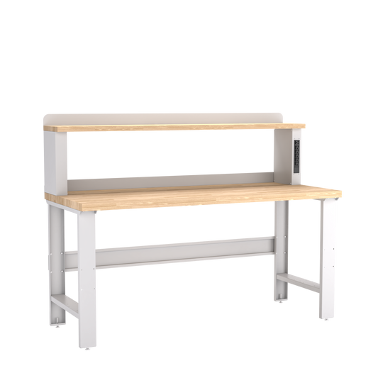 Champion Tool Storage WB002-B7230-LG Workbench, 12" Power Riser WB000 | 72"W x 35-1/4"H x 30"D, Light Gray