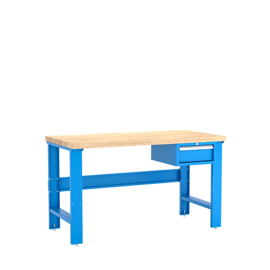 Champion Tool Storage WB100-B6030-BB Single Drawer Standard Depth Workbench WB100 | 60"W x 35-1/4"H x 30"D, Bright Blue