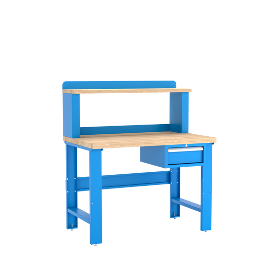 Champion Tool Storage WB101-B4830-BB Single Drawer Standard Depth Workbench, 12" Riser WB101 | 48"W x 35-1/4"H x 30"D, Bright Blue