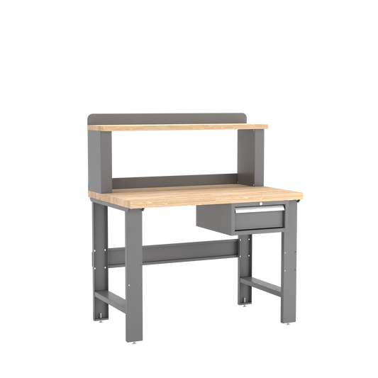 Champion Tool Storage WB101-B4830-DG Single Drawer Standard Depth Workbench, 12" Riser WB101 | 48"W x 35-1/4"H x 30"D, Dark Gray