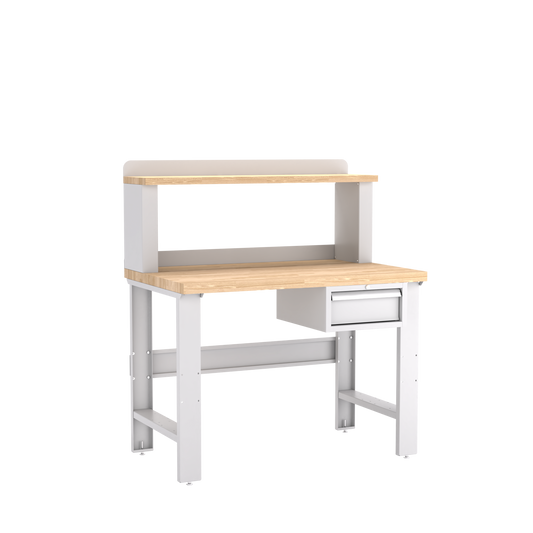 Champion Tool Storage WB101-B4830-LG Single Drawer Standard Depth Workbench, 12" Riser WB101 | 48"W x 35-1/4"H x 30"D, Light Gray
