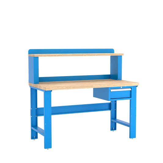 Champion Tool Storage WB101-B6030-BB Single Drawer Standard Depth Workbench, 12" Riser WB101 | 60"W x 35-1/4"H x 30"D, Bright Blue