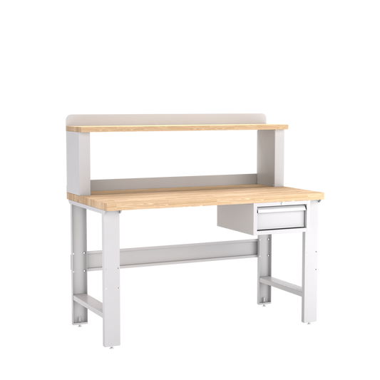Champion Tool Storage WB101-B6030-LG Single Drawer Standard Depth Workbench, 12" Riser WB101 | 60"W x 35-1/4"H x 30"D, Light Gray