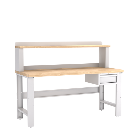 Champion Tool Storage WB101-B7230-LG Single Drawer Standard Depth Workbench, 12" Riser WB101 | 72"W x 35-1/4"H x 30"D, Light Gray