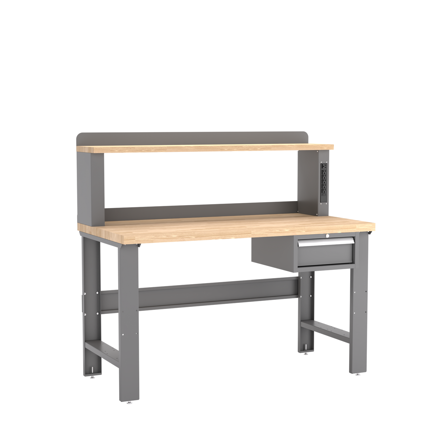 Champion Tool Storage WB102-B6030-DG Single Drawer Standard Depth Workbench, 12" Power Riser WB100 | 60"W x 35-1/4"H x 30"D, Dark Gray