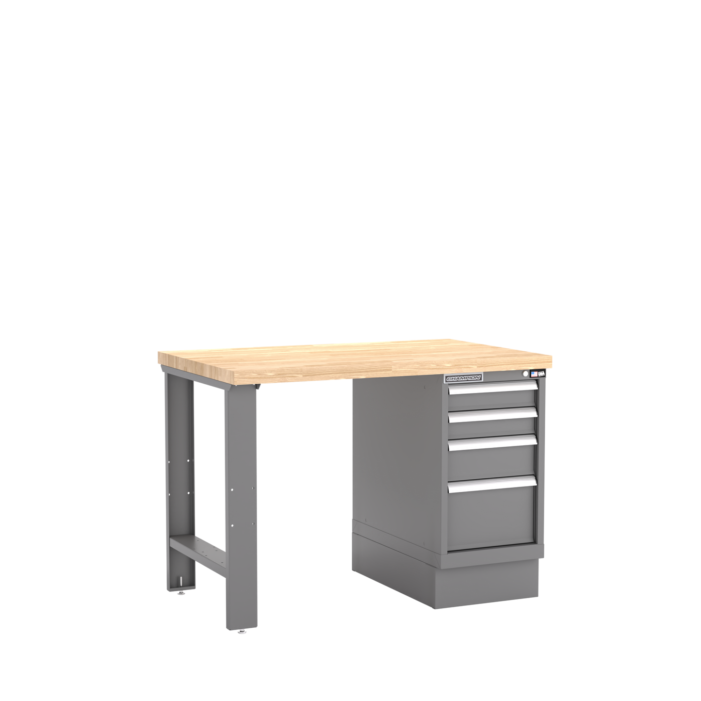 Champion Tool Storage WB200-B4830-DG 4-Drawer Standard Depth Cabinet Workbench WB200 | 48"W x 35-1/4"H x 30"D, Dark Gray