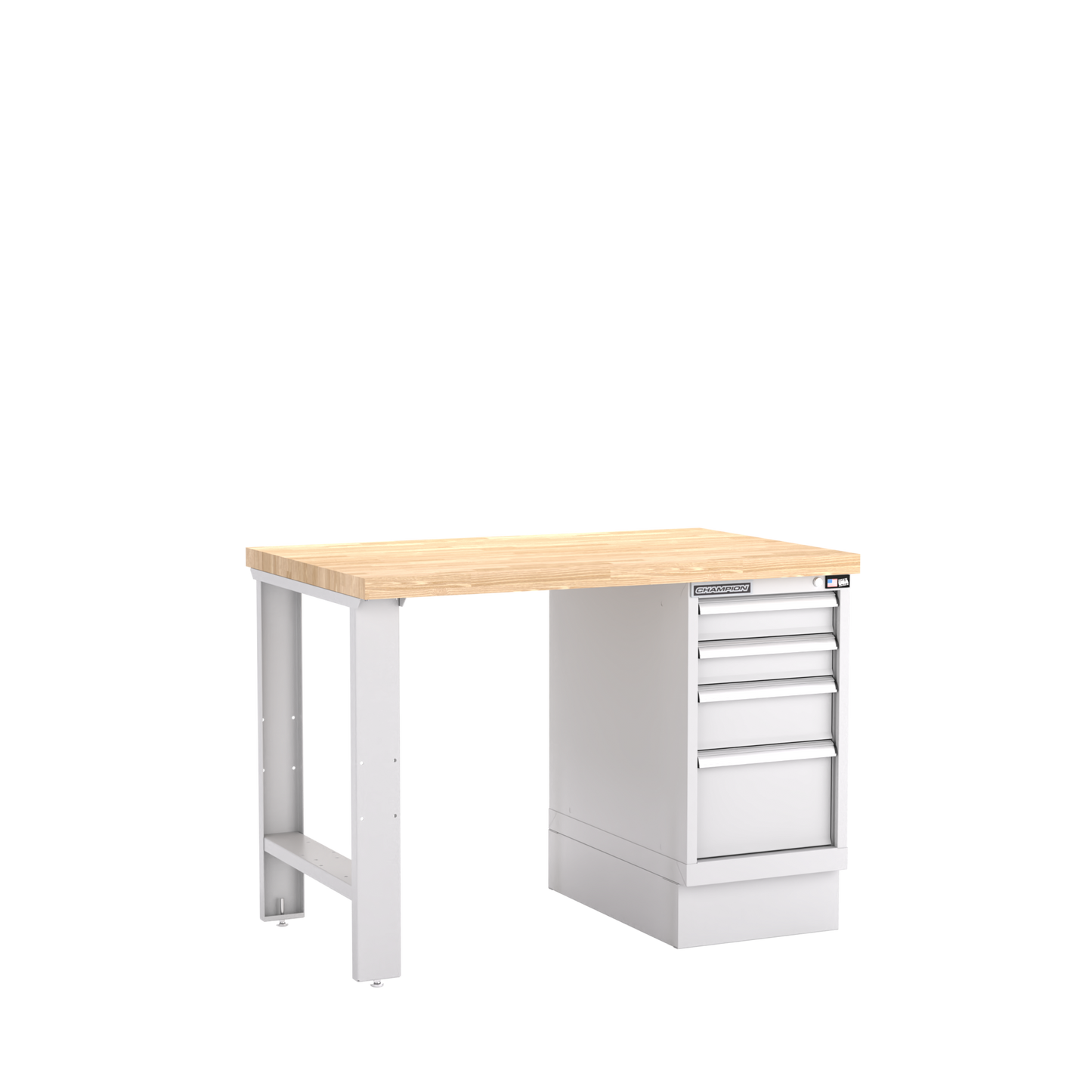 Champion Tool Storage WB200-B4830-LG 4-Drawer Standard Depth Cabinet Workbench WB200 | 48"W x 35-1/4"H x 30"D, Light Gray