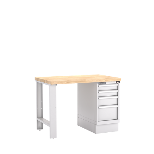 Champion Tool Storage WB200-B4830-LG 4-Drawer Standard Depth Cabinet Workbench WB200 | 48"W x 35-1/4"H x 30"D, Light Gray