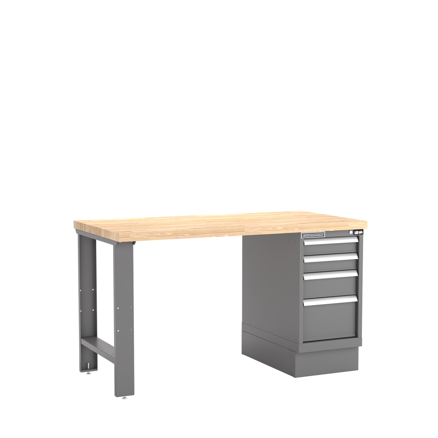 Champion Tool Storage WB200-B6030-DG 4-Drawer Standard Depth Cabinet Workbench WB200 | 60"W x 35-1/4"H x 30"D, Dark Gray