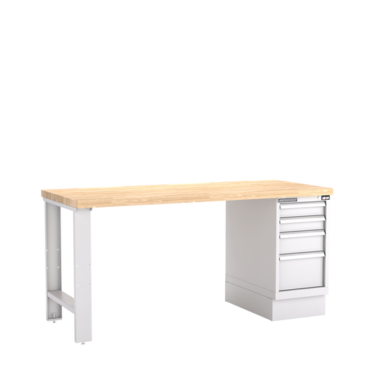 Champion Tool Storage WB200-B7230-LG 4-Drawer Standard Depth Cabinet Workbench WB200 | 72"W x 35-1/4"H x 30"D, Light Gray