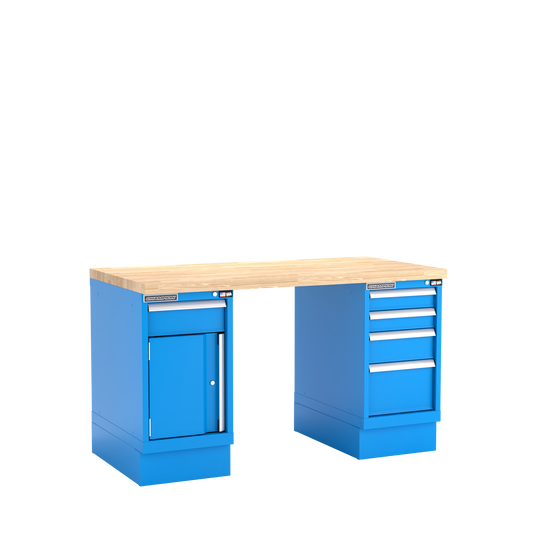 Champion Tool Storage WB400-B6030-BB Two Preconfigured Cabinets Workbench WB400 | 60"W x 35-1/4"H x 30"D, Bright Blue