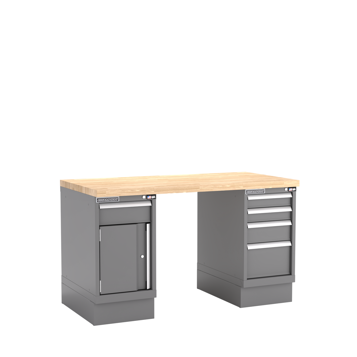 Champion Tool Storage WB400-B6030-DG Two Preconfigured Cabinets Workbench WB400 | 60"W x 35-1/4"H x 30"D, Dark Gray