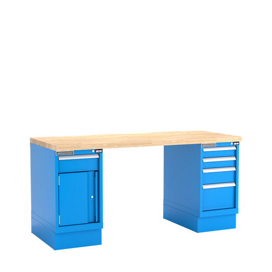 Champion Tool Storage WB400-B7230-BB Two Preconfigured Cabinets Workbench WB400 | 72"W x 35-1/4"H x 30"D, Bright Blue