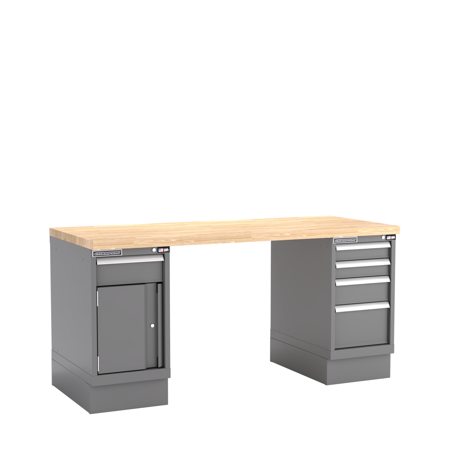 Champion Tool Storage WB400-B7230-DG Two Preconfigured Cabinets Workbench WB400 | 72"W x 35-1/4"H x 30"D, Dark Gray