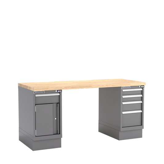 Champion Tool Storage WB400-B7230-DG Two Preconfigured Cabinets Workbench WB400 | 72"W x 35-1/4"H x 30"D, Dark Gray