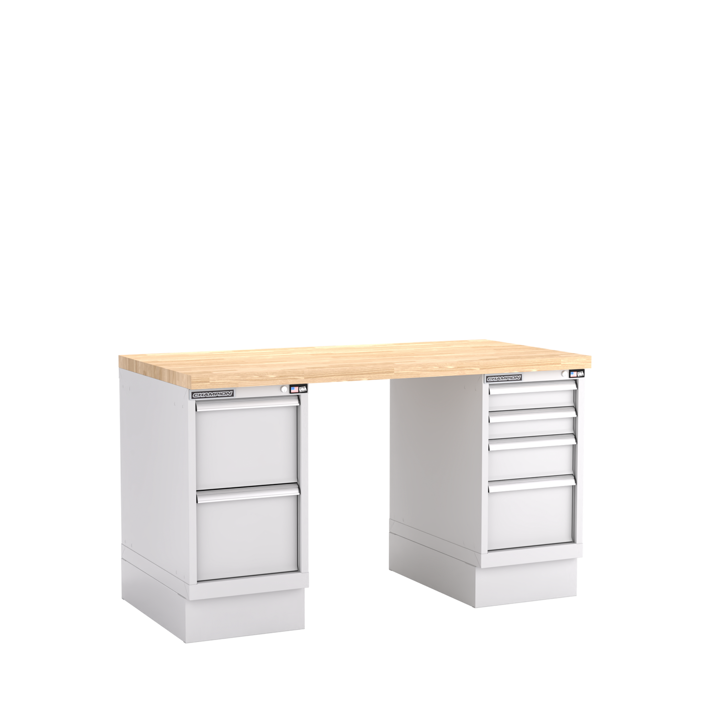 Champion Tool Storage WB500-B6030-LG Two Preconfigured Cabinets Workbench WB500 | 60"W x 35-1/4"H x 30"D, Light Gray