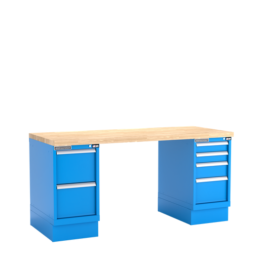 Champion Tool Storage WB500-B7230-BB Two Preconfigured Cabinets Workbench WB500 | 72"W x 35-1/4"H x 30"D, Bright Blue