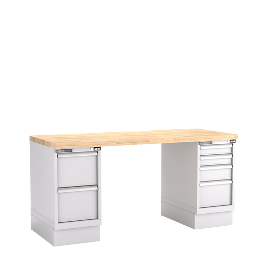 Champion Tool Storage WB500-B7230-LG Two Preconfigured Cabinets Workbench WB500 | 72"W x 35-1/4"H x 30"D, Light Gray