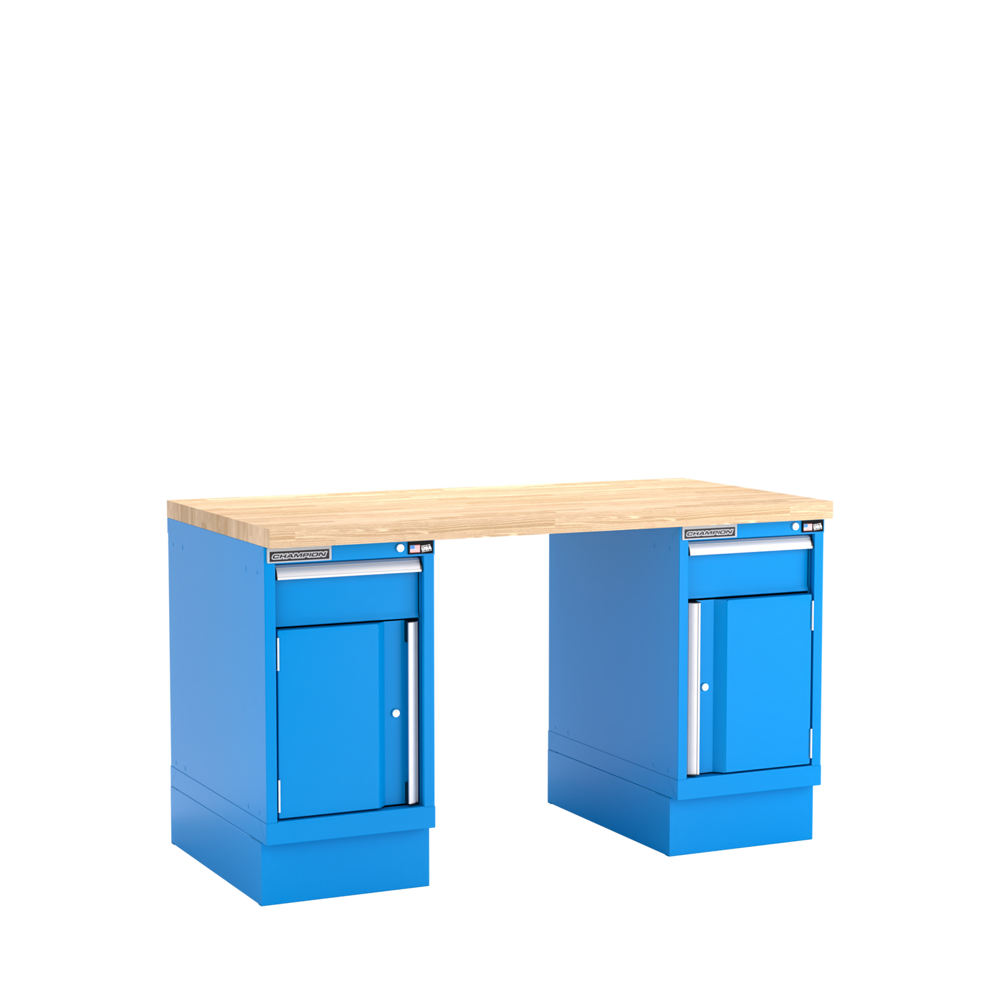 Champion Tool Storage WB700-B6030-BB Two Preconfigured Cabinets Workbench WB700 | 60"W x 35-1/4"H x 30"D, Bright Blue