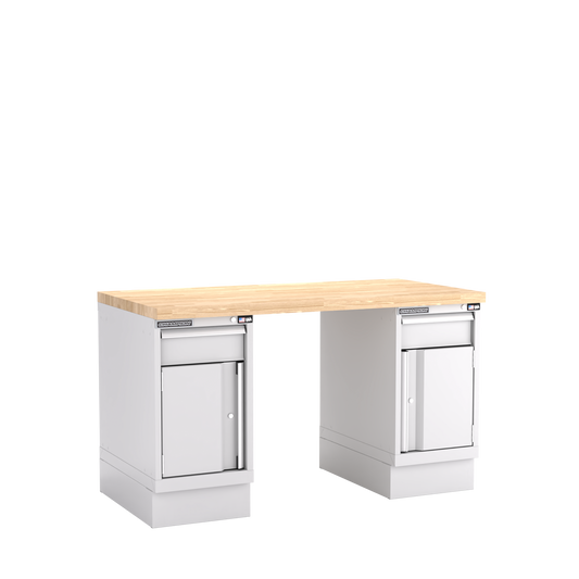Champion Tool Storage WB700-B6030-LG Two Preconfigured Cabinets Workbench WB700 | 60"W x 35-1/4"H x 30"D, Light Gray