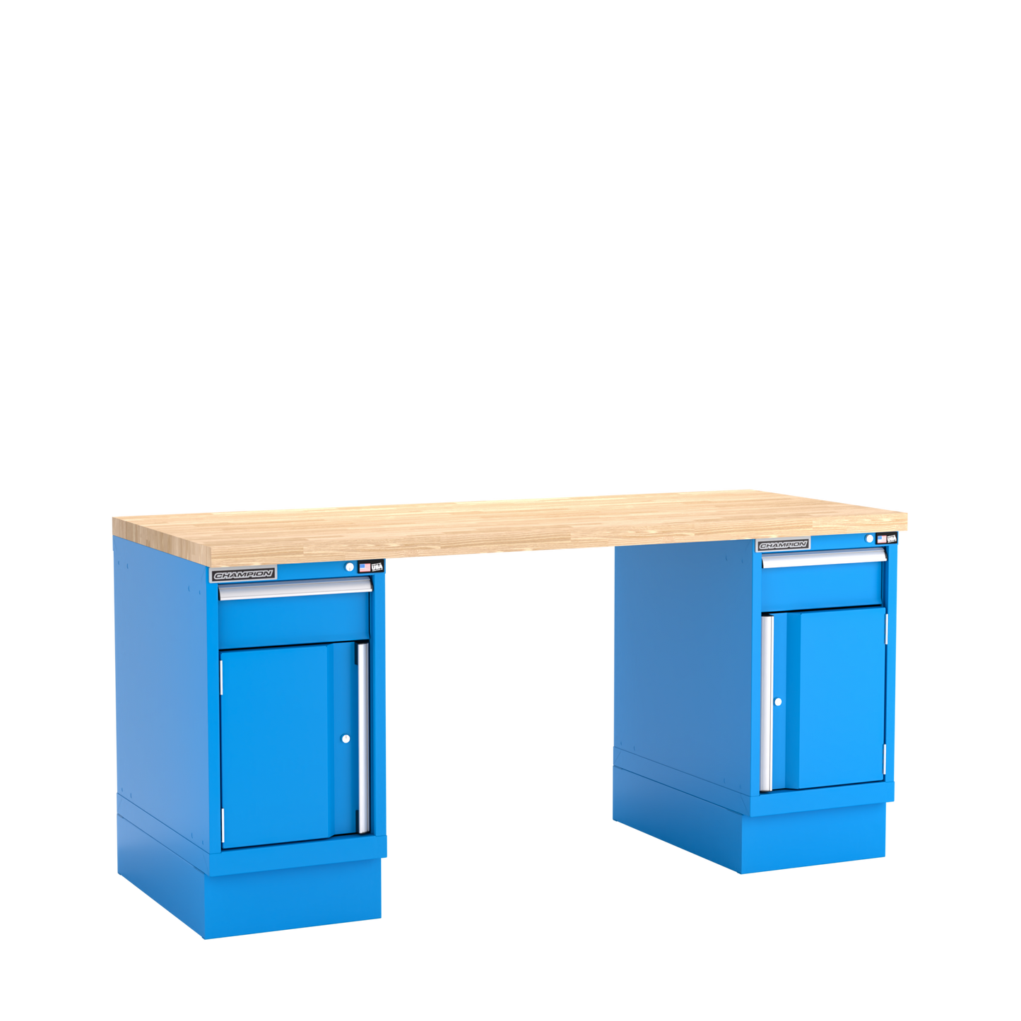 Champion Tool Storage WB700-B7230-BB Two Preconfigured Cabinets Workbench WB700 | 72"W x 35-1/4"H x 30"D, Bright Blue