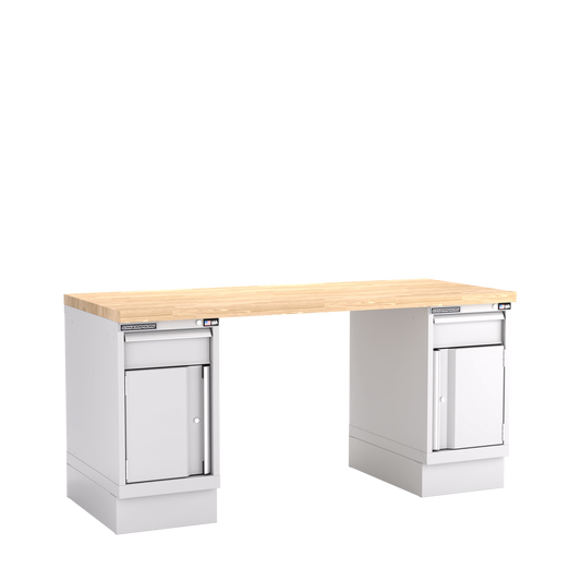 Champion Tool Storage WB700-B7230-LG Two Preconfigured Cabinets Workbench WB700 | 72"W x 35-1/4"H x 30"D, Light Gray