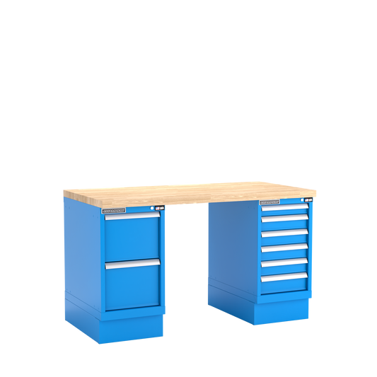 Champion Tool Storage WB800-B6030-BB Two Preconfigured Cabinets Workbench WB800 | 60"W x 35-1/4"H x 30"D, Bright Blue