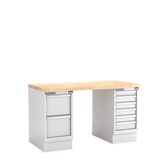 Champion Tool Storage WB800-B6030-LG Two Preconfigured Cabinets Workbench WB800 | 60"W x 35-1/4"H x 30"D, Light Gray