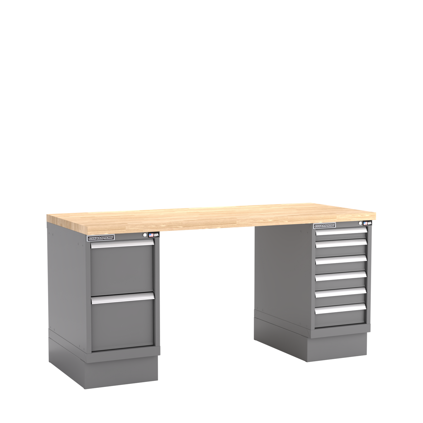 Champion Tool Storage WB800-B7230-DG Two Preconfigured Cabinets Workbench WB800 | 72"W x 35-1/4"H x 30"D, Dark Gray