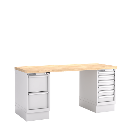 Champion Tool Storage WB800-B7230-LG Two Preconfigured Cabinets Workbench WB800 | 72"W x 35-1/4"H x 30"D, Light Gray