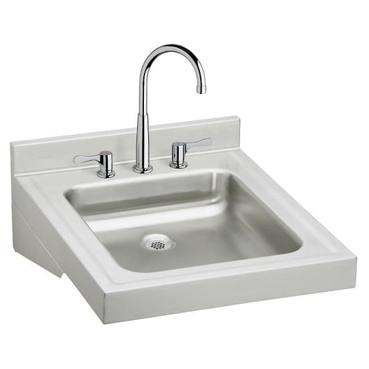 Elkay WCL1923OSDC Sturdibilt® Stainless Steel 19" x 23" x 4" Wall Hung Single Bowl Lavatory Sink Kit