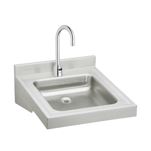 Elkay WCL1923OSDSACMC Sturdibilt® Stainless Steel 19" x 23" x 4" Wall Hung Single Bowl Lavatory Sink Kit