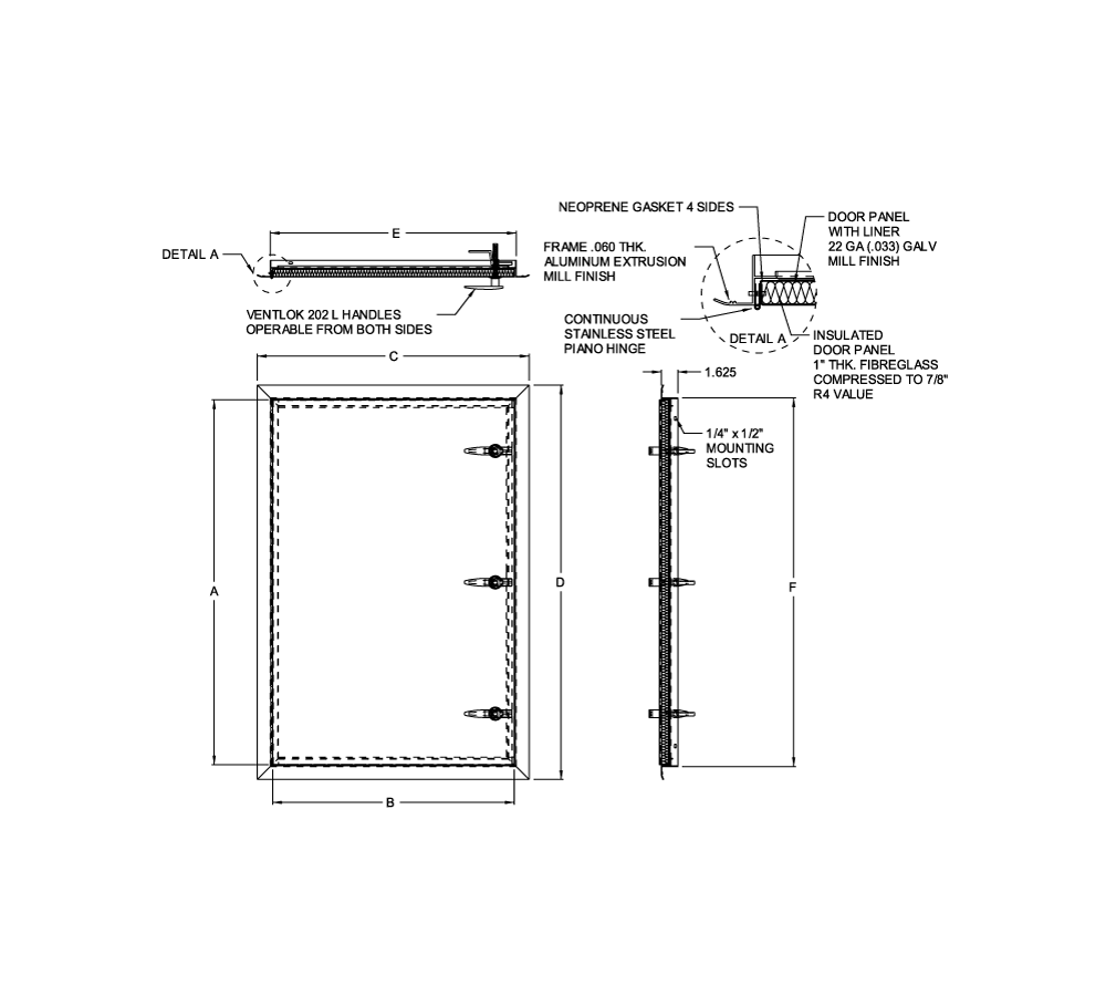 Acudor WD-8000 24" x 48" Walk Through Access Door