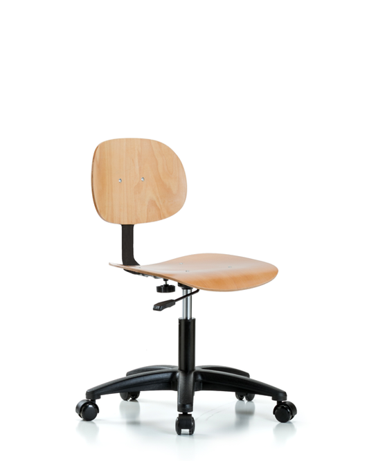 Blue Ridge Ergonomics WDHCH-RG-RC Wood Chair - Desk Height with Casters
