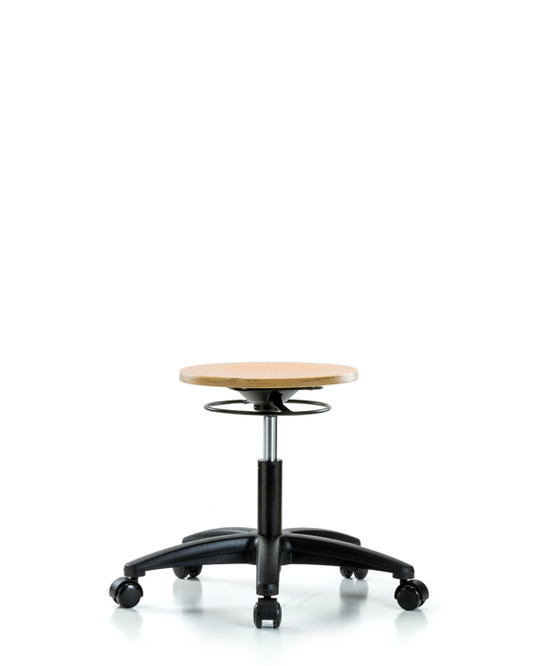 Blue Ridge Ergonomics WDHSO-RG-RC Wood Stool - Desk Height with Casters