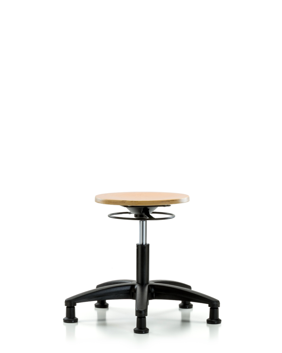 Blue Ridge Ergonomics WDHSO-RG-RG Wood Stool - Desk Height with Stationary Glides