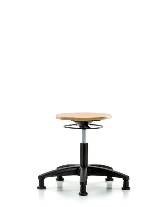Blue Ridge Ergonomics WDHSO-RG-RG Wood Stool - Desk Height with Stationary Glides