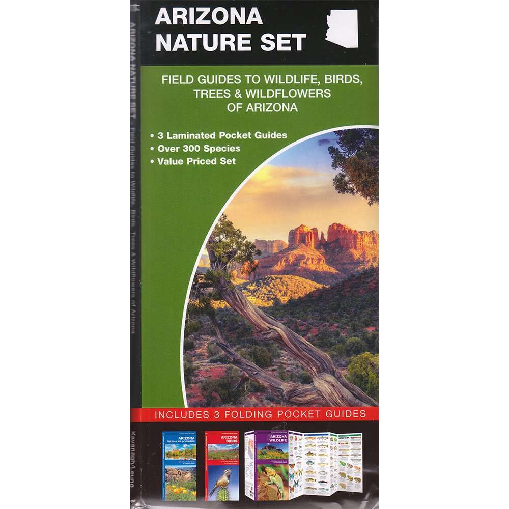 Paradise Clay WFP163 Arizona Nature Set: Field Guides to Wildlife, Birds, Trees & Wildflowers of Arizona - Folding Pocket Guide